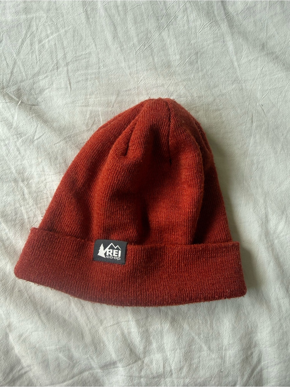 REI Rust Red Cuffed Knit Beanie